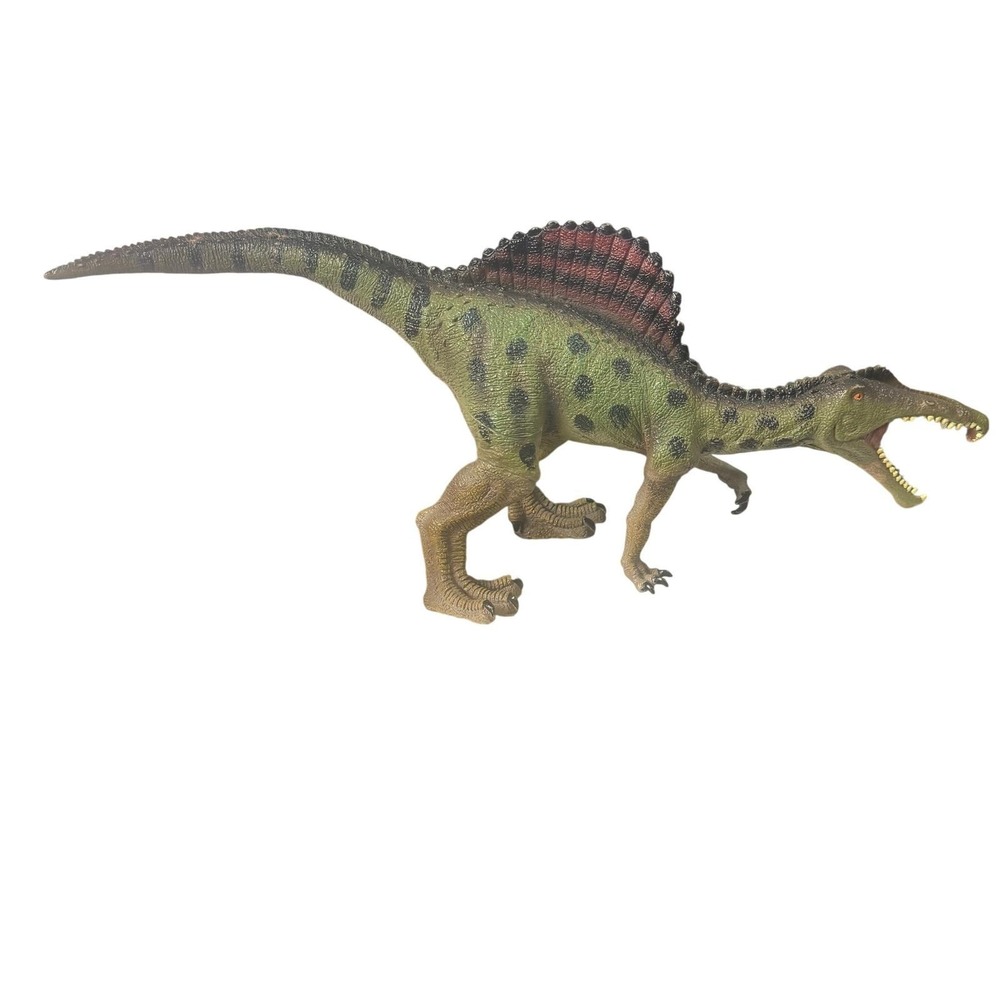 Green Spinosaurus Dinosaur Action Figure Spotted Prehistoric Model Toy